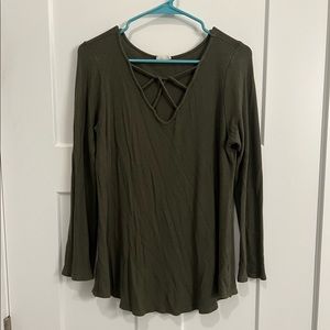 Waffle knit maternity top